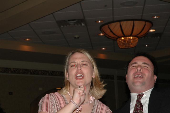 Heather (with her mike) and Chris Singing - Baltimore, Maryland